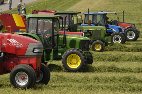 Lineup of tractors