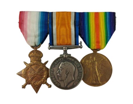 closeup of three military medals